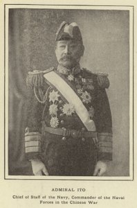 Admirał Ito, szef sztabu marynarki wojennej, dowódca sił morskich w wojnie chińskiej autorstwa Japanese Photographer