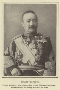 Hrabia Katsura, premier; zdobył wyróżnienie w kampanii chińskiej, następnie został ministrem wojny autorstwa Japanese Photographer