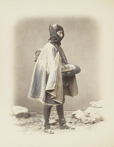 Japończyk na śniegu (ręcznie kolorowane czarno-białe zdjęcie) autorstwa Japanese Photographer