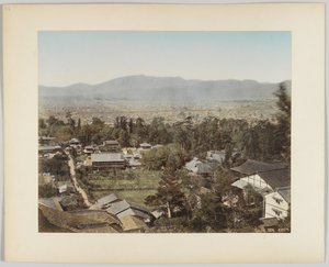 Kioto, Japonia (ręcznie kolorowane czarno-białe zdjęcie) autorstwa Japanese Photographer