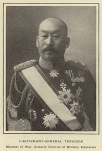 Generał porucznik Terauchi, Minister Wojny, dawniej Dyrektor Szkolnictwa Wojskowego autorstwa Japanese Photographer