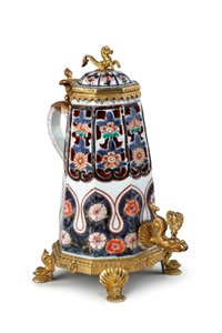 Rzadki, elegancko zamontowany dzbanek do kawy Imari i pokrywa (ceramiczna) autorstwa Japanese School