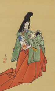Shirabyoshi, w czasach rządu Kamakura (chromolitho) autorstwa Japanese School