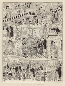 Angielskie Boże Narodzenie narysowane przez japońskiego artystę (grafika) autorstwa Japanese School