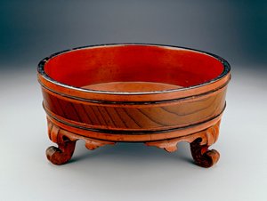 Umywalka używana do buddyjskiej ceremonii mycia rąk, 1345 lub 1406 (lakierowane drewno)