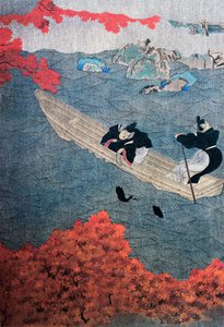 Wędkarstwo, Yukihide, szkoła Tosa, malowanie na jedwabiu, Japonia autorstwa Japanese School