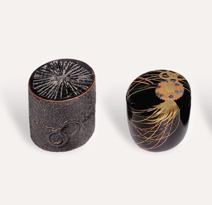 Nakatsugi tea caddy and Natsume tea caddy, Edo period autorstwa Japanese School