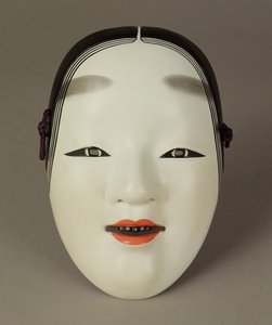 Maska teatralna Noh młodej kobiety, Japończyk autorstwa Japanese School