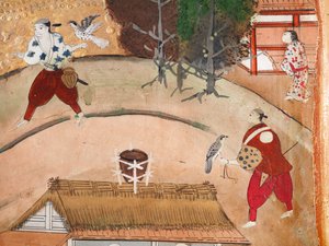Osakazu Byobu - Japoński ośmiopanelowy składany ekran (obraz) autorstwa Japanese School