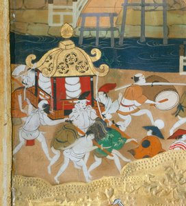 Osakazu Byobu - Japoński ośmiopanelowy składany ekran (obraz) autorstwa Japanese School