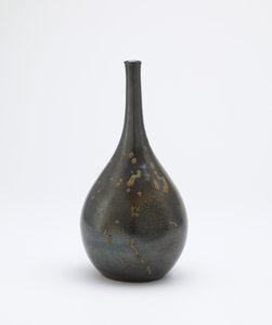 Sake butelka, Imbe, prefektura Okayama, okres Edo, koniec XVII-początek XVIII wieku (kamionka z czerwonym slipem i szkliwem jesionowo-drzewnym)