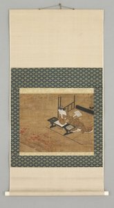 Siedząca postać kobieca, początek XVIII wieku (akwarela z gałkami z kości słoniowej) autorstwa Japanese School