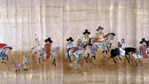 Szósta Ambasada Korei w Japonii w Meireki 1 w czasie sukcesji Tokugawy Ietsuna w 1651, prawdopodobnie Kano Masunobu (1625-94) (obraz przewijany) (szczegół) autorstwa Japanese School