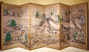 Polowanie na tatar (atrament, kolor, papier) autorstwa Japanese School