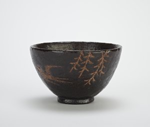 Miseczka na herbatę, nieznany warsztat wyrobów Raku autorstwa Japanese School