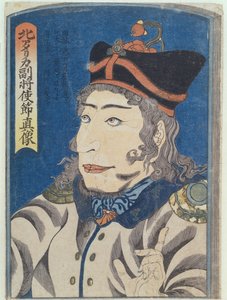 Północnoamerykański adiutant generała Adamsa, ok. 1854 (kolorowy drzeworyt) autorstwa Japanese School