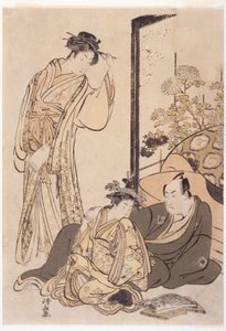 Trzy postacie, około 1760-1810 (drzeworyt) autorstwa Japanese School