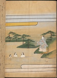 Trzy kobiety w wodzie, ilustracja z „Taishokkan” (tusz i kolor na papierze) autorstwa Japanese School