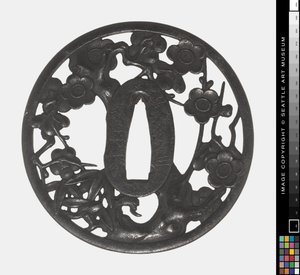 Tsuba: Gałąź Kwitnącej Wiśni, wczesna XVIII wiek (żelazo) autorstwa Japanese School