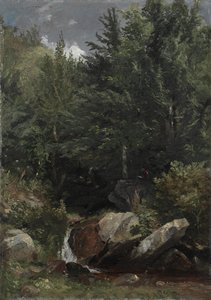 Drzewa i strumień na zboczu wzgórza, 1853.