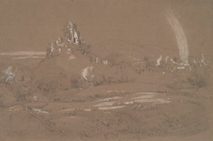 Zamek i miasto Korfu z rowów Cromwell autorstwa Jasper Francis Cropsey