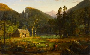 Eagle Cliff, Franconia Notch, New Hampshire, 1858 (olej na płótnie, montowany na panelu) autorstwa Jasper Francis Cropsey