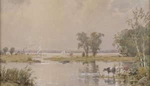 Łąki Hackensack, 1890. autorstwa Jasper Francis Cropsey