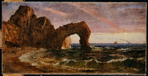 Zachód słońca w Etretat, 1894 autorstwa Jasper Francis Cropsey