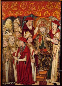 Wybór św. Fabiena na Papauta (236 do 250). Obraz Jaime Huguet (1415-1492) autorstwa Jaume Huguet
