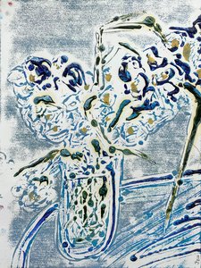 Fleur De Sel No. 02 Blue Carmel Monotype, 2021 (olej na papierze) autorstwa Jay Batlle