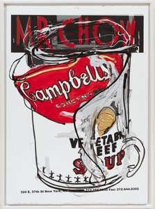 Soup Can 4 Chinese, 2019 (farba domowa i tusz na płótnie) autorstwa Jay Batlle