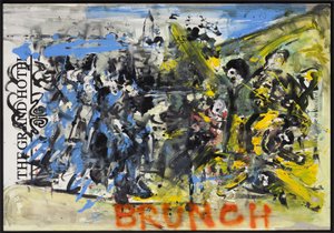 The Execution Of History, 2010 (mieszane media na papierze akwarelowym zamontowanym na panelu z przepisem na odwrocie) autorstwa Jay Batlle