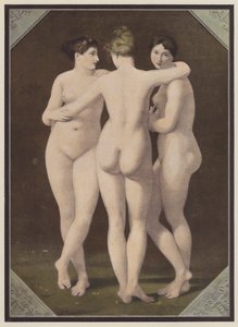 Trzy Gracje (kolor lito) autorstwa Jean Baptiste (after) Regnault