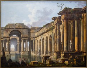 Ruiny starożytnej łaźni autorstwa Jean Baptiste Berlot
