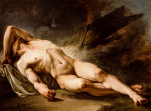 Śpiący Hektor (olej na płótnie) autorstwa Jean-Baptiste Deshays