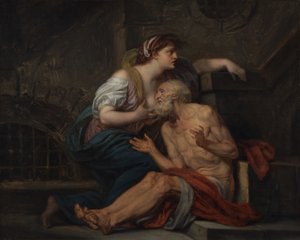 Simon i Pero: "Rzymska dobroczynność" autorstwa Jean-Baptiste Greuze