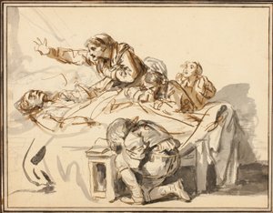 Kobiety i dzieci opłakują zmarłego autorstwa Jean-Baptiste Greuze