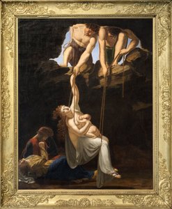 Ofiara z ludzi w Galach (olej na płótnie) autorstwa Jean Baptiste Isabey