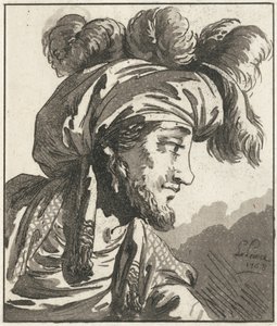 Głowa mężczyzny w turbanie bez wąsów