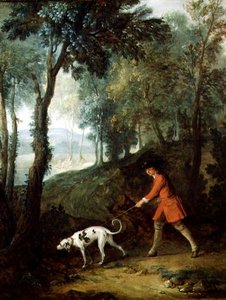 Łowca z kępką na smyczy, ok. 1727 (olej na płótnie) autorstwa Jean Baptiste Oudry