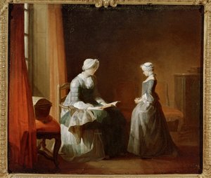 Przyzwoite wykształcenie (obraz na płótnie) autorstwa Jean-Baptiste Simeon Chardin