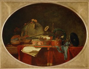 Les attributs de la music civile - Atrybuty muzyki cywilnej, supraporte dla Chateau de Bellevue ...