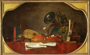 Les attributs de la musique - atrybuty muzyki, utwór towarzyszący 40-12-16/28, jeden z trzech supraport do Chateau de Choisy ...