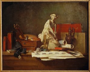 Atrybuty sztuki i ich nagrody (malowanie na płótnie) autorstwa Jean-Baptiste Simeon Chardin
