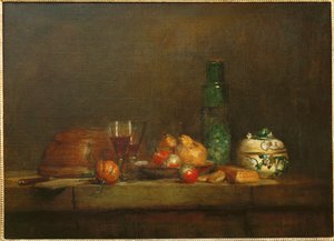 miska oliwek (olej na płótnie) autorstwa Jean-Baptiste Simeon Chardin