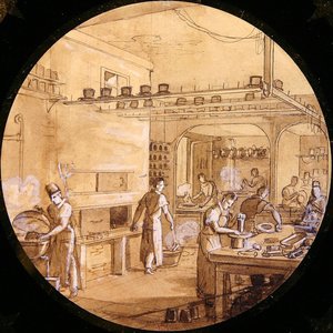 Projekt na sevres plate, z Service des Arts Industriels (pióro i atrament z podwyższeniem) autorstwa Jean Charles Develly