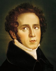 Włochy, Katania, Portret włoskiego kompozytora operowego, Vincenzo Bellini autorstwa Jean Francois Millet