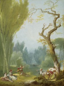 Gra w konia i jeźdźca, ok. 1775-80 (olej na płótnie) autorstwa Jean Honore Fragonard