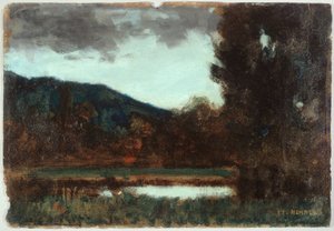 Krajobraz Alzacji, zmierzch, między 1879 a 1888 (olej)
