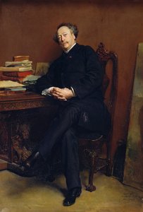 Alexander Dumas Fils (1824-95) 1877 (olej na płótnie) autorstwa Jean Louis Ernest Meissonier
